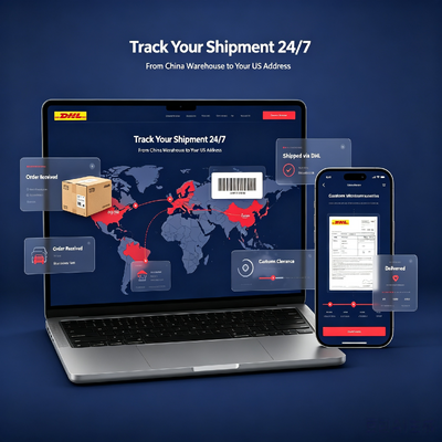Fast DHL Shipping From China To USA Freight Forwarder Door To Door Delivery Full End To End Tracking