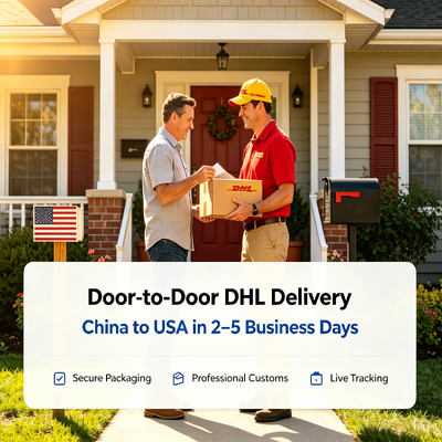 Fast DHL Shipping From China To USA Freight Forwarder Door To Door Delivery Full End To End Tracking