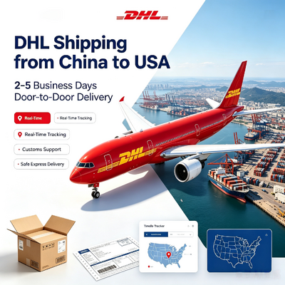 Fast DHL Shipping From China To USA Freight Forwarder Door To Door Delivery Full End To End Tracking