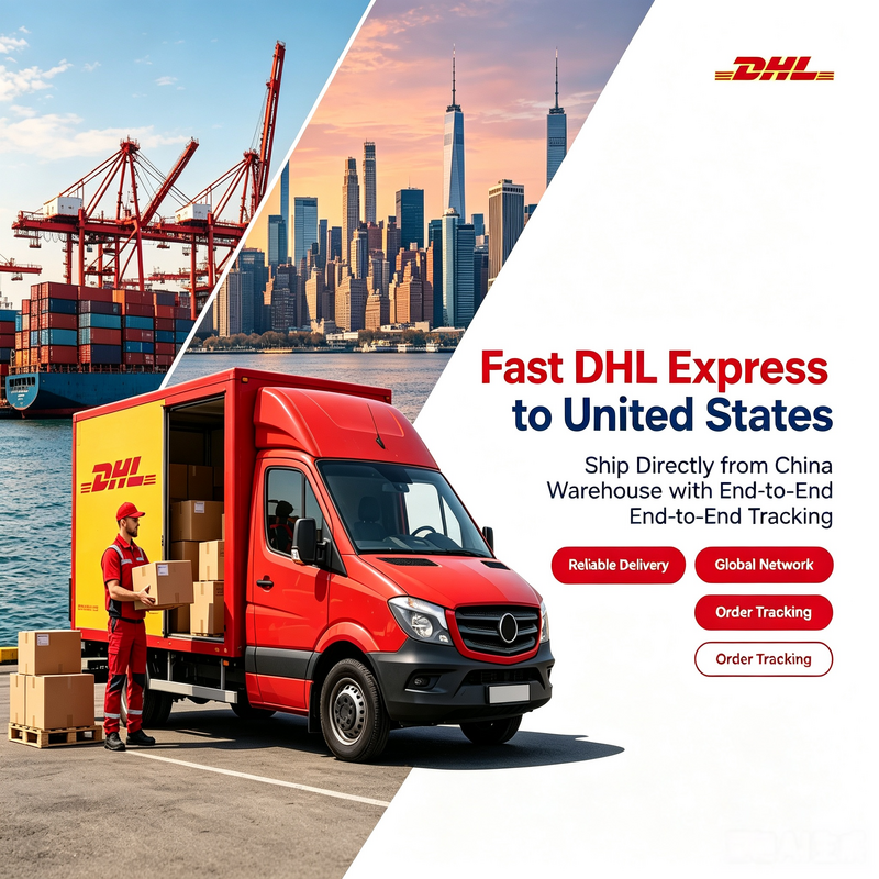 Fast DHL Shipping From China To USA Freight Forwarder Door To Door Delivery Full End To End Tracking